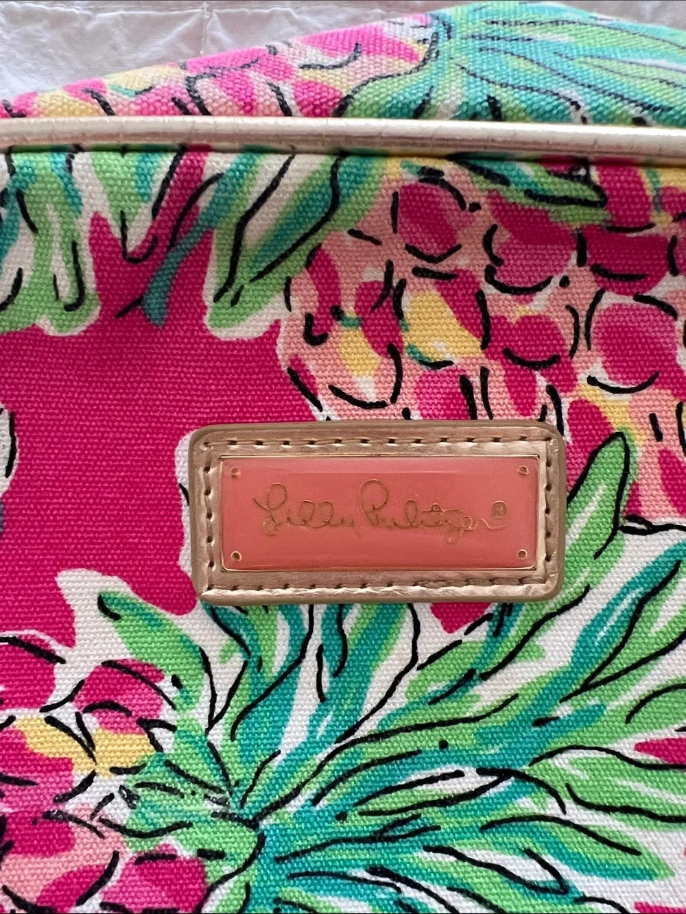 Lilly Pulitzer pineapple print makeup bag